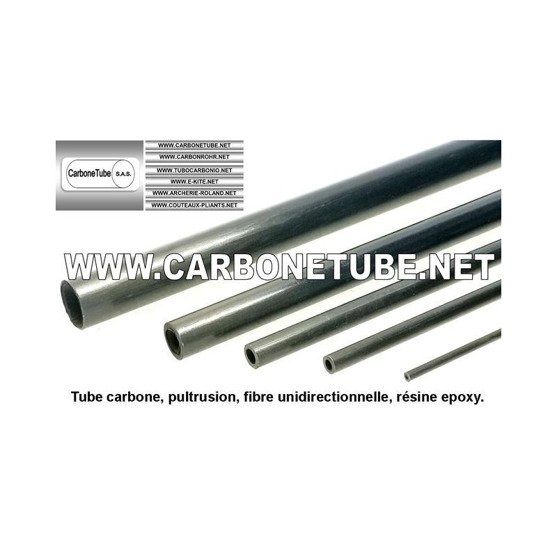 TUBE CARBONE 5x3x1000mm peint noir uni mat
