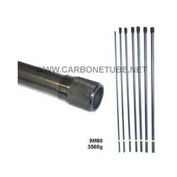 PERCHE TÉLESCOPIQUE CARBONE/VERRE 9M80 COMPLÈTE